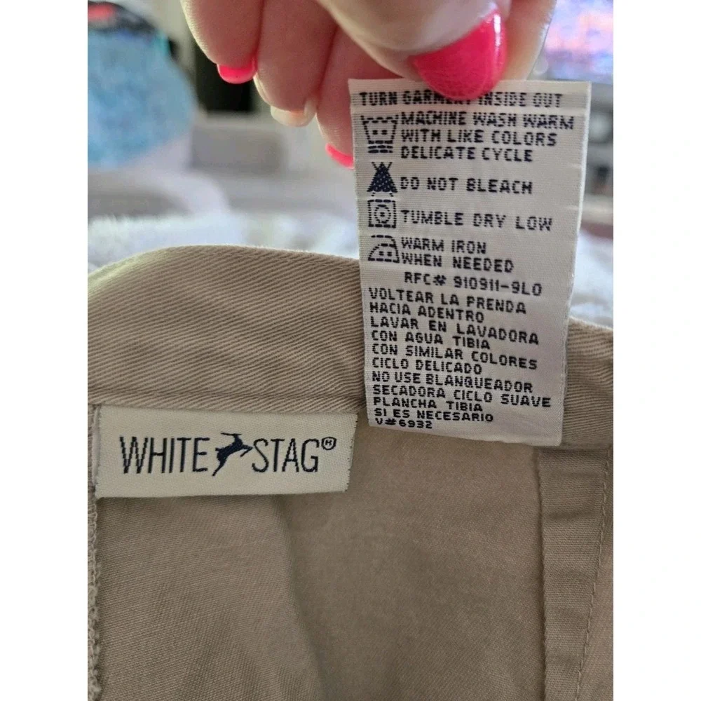 White Stag Women Size 12 Khaki Skort Embroidered 100% Cotton‎ Y2K